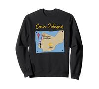 Camino Portugues 2026 Santiago Compostela Mujer Peregrina Mapa Sudadera