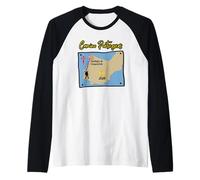 Camino Portugues 2026 Santiago de Compostela Peregrino Mapa Camiseta Manga Raglan