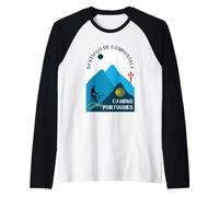 Camino Portugues Bicicleta Mujer Santiago de Compostela 2026 Camiseta Manga Raglan