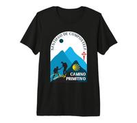 Camino Primitivo Pareja Peregrinos Santiago de Compostela 2026 Camiseta Premium