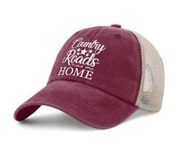 Camino Rural, Llévame A Casa. Gorras De Beisbol Protección Solar Gorra Verano Malla Lavable Sombrero para Outdoor Adulto Acampada