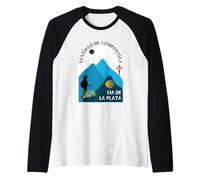 Camino Vía de la Plata Mujer Caminando Santiago 2026 Camiseta Manga Raglan