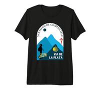 Camino Vía de la Plata Mujer Caminando Santiago 2026 Camiseta Premium