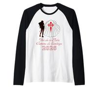 Camino Vía de la Plata Santiago Compostela 2026 Señora Peregrina Camiseta Manga Raglan
