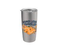 Camino, viajes menos transitados, humor, Life Trip, Adventure Seeker Vaso térmico de acero inoxidable de doble pared