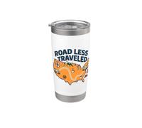 Camino, viajes menos transitados, humor, Life Trip, Adventure Seeker Vaso térmico de acero inoxidable de doble pared