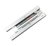 Caminos de cajón de cierre suave bajo el suelo, capacidad de 40 kg, deslizadores de acero de extensión completa de 3 etapas con amortiguación hidráulica, par montado en el suelo de 350 mm, acabado