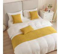 Caminos De Cama, Caminos De Cama De Doble Cara Engrosados con Ondas De Terciopelo Holandés Nórdico For Pies De Cama, Corredores De Cama Y Bufandas Protección For Hotel Casa De Huéspedes