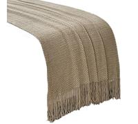 Caminos de Cama con Borlas Bufanda de Color Caqui Colcha Bufandas para Dormitorio Bufanda para Cama Colcha de Color en Contraste Protector de Ropa de para Hotel (65