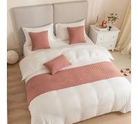 Caminos De Cama, Corredores De Cama De Doble Cara Engrosados con Diamantes De Terciopelo Holandés Nórdico For Pies De Cama, Corredores De Cama Y Bufandas De Protección For La Habitación De Bodas