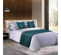 Caminos De Cama De Lujo para Hoteles Tamaño King/Queen - Corredor De Cama Suave con Protector Toalla Decorativa para El Pie De Cama para El Hogar, Hotel, Apartamento-Blue||50x210cm(1.5m Bed