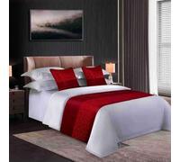 Caminos De Cama De Lujo para Hoteles Tamaño King/Queen - Corredor De Cama Suave con Protector Toalla Decorativa para El Pie De Cama para El Hogar, Hotel, Apartamento-Red||50x180cm(1.2m Bed)