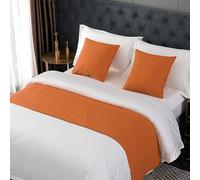 Caminos de cama para cama tamaño queen, mantas decorativas, bufandas para los pies, manta para sofá, funda protectora para bufanda, tamaño individual y king (naranja, 50 x 50 cm (funda de almohada)).