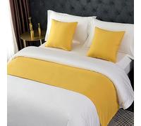 Caminos de cama para cama tamaño queen, mantas decorativas, bufandas para los pies, manta para sofá, funda protectora para bufanda, tamaño individual, king (amarillo, cama de 50 x 180 cm y 120 cm)