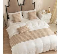 Caminos de cama y funda de cojín a juego, caminos de cama de lino y algodón jacquard, bufandas, decoración del hogar, ropa de cama de hotel, toalla de cama, protección de colcha para dormitorio