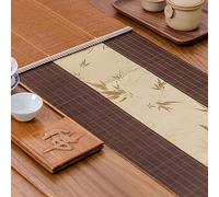 Caminos de Mesa Camino De Mesa Tejido De Bambú Marrón para Mesa De Té De Madera, Tapete De Mesa De Comedor Resistente Al Calor para Cocina Casera, Estilo Japonés(Size:30×120cm)