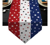 Caminos de mesa estilo granja para comedor y sala de estar, amplio uso para mesa, estrellas patrióticas de la libertad, Día de los Caídos, a