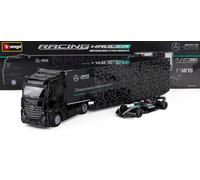 CAMIÓN BURAGO 1/43 MERCEDES ACTROS 2 GIGASPACE CAMIÓN COCHE F1 W14 MODELO