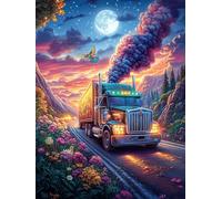 Camión circulando por un Cielo Estrellado Puzzle 300 Piezas Papel Mayores Sueño Mágico de Ciencia Ficción Terapia Relajación Relajación Mental Más Vendido Original 300 P