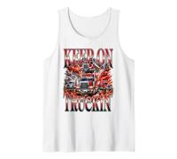 Camión con Conductor de semirremolque Keep On Truckin' Camiseta sin Mangas