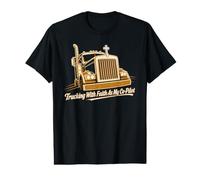 Camión con fe como mi co-piloto Christian Camiseta gráfica económica