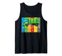 Camión de Basura Contenedores de Reciclaje Escena de Arte del vehículo de clasificación de residuos Camiseta sin Mangas