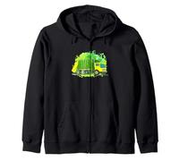 Camión de Basura Pintura de Acuarela Splash Reciclaje Arte Sudadera con Capucha