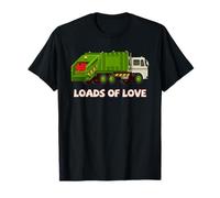 Camión de Basura Valentine Loads of Love Reciclaje Vehículo Camiseta