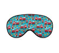 Camión de bomberos, coche y primeros auxilios, héroes, máscara para dormir, cubierta para ojos para dormir con los ojos vendados con correa ajustable, bloquea la luz, noche, viaje, siesta para hombr