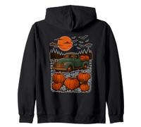 Camión de Calabaza bajo la Luna de Cosecha Sudadera con Capucha