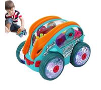 Camión de carreras giratorio: vehículo de movimiento ABS de 6,18 pulgadas, coche sensorial accionado por engranaje, colorido crucero de música ligera con de conducción bump-and-go | Juguetes