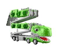 Camión De Carrier De Dinosaurio - Transportador De Dinosaurio Transformado, Vector De Coche De Juego Para Vehículos | Pista Plegable, Modo De Carreras Para 2 Jugadores, 12 Coches De Diecast, Diversión