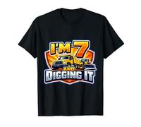 Camión de construcción I'm 7 and Digging It Boys Que Cumple 7 años Camiseta