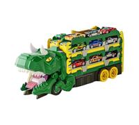 Camión De Dinosaurios Que Se Come El Coche - Dinosaurio Tyrannosaurus Rex, Transportador De Coches De Transporte Para Tragar Con Pista De Carreras Plegable | Juego De Vehículos Presente Con Juego De 1