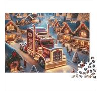 Camión de Galleta de Jengibre Puzzle para Adultos Puzzle de 1000 Piezas Pueblo Festivo de Invierno Juego Familiar Relajación Decoración Regalo 38x26cm/1000pcs