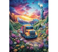 Camion de la Liberté dans la vallée au coucher de soleil Rompecabezas 300 Piezas Cartón Resistente Para Mayores Animal cuento de hadas fantástico Actividad Para La Mente Desconectar Rutina Garantía Sa
