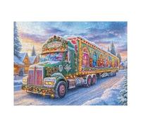 Camión de Navidad en Paisaje Nevado Rompecabezas 500 Piezas Cartón para Niños Mayores 14 Años Noches De Cita Antiestrés Pack Completo Detalle Único Original 500 PCS