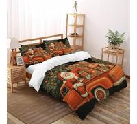 Camión de Papá Noel De Ropa De Cama para Navidad Holiday Figure con Impresión En 3D, Juego De Funda para Edredón con Cremallera, Microfibra Suave Funda Nordica con Fundas De Almohada Super King