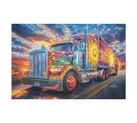 Camión de Reparto Multicolor Puzzle 1000 Piezas Cartón Blanco Premium para Coleccionistas Entrenamiento Memoria Hobby Colección Regalo Original 1000 PCS/75x50cm