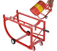 Camión de tambor de aceite manual con ruedas, soporte de manejo de tambor de acero resistente para un fácil transporte en fábricas, talleres y obras de construcción