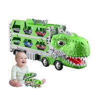 Camión De Transporte De Dinosaurios, Camión Transportador De Dinosaurios - Juguete De Camión De Dinosaurios Transformado | 12 Coches De Carreras Modelados Bajo Presión, Modo De Carrera Para 2