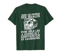 Camión Divertido Los Mejores Se Convierten En Camioneros Camiseta, Hombre, Verde Bosque, L
