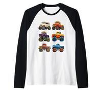 Camión Grande Retro Vintage de Monster Trucks Camiseta Manga Raglan