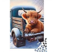 Camión Invernal Palabra clave1 Vaca Rompecabezas de Papel 1000 Piezas Tema Animal Palabra clave2 Puzzle de Papel Ejercicio Mental Alivio estrés Adultos jóvenes 70x50cm/1000pcs