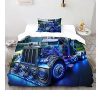camión Juego De Cama Tamaño Elegant Comfort Lujoso Vehículos futuros Funda De Edredón 2 Piezas -Incluye 1 Fundas De Almohada(50 * 75),Single(135x200cm)