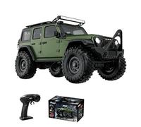 Camión monstruo a escala 1/16, 2.4G 4WD Off-Road RC Rock Crawler con luces LED multimodo, servo de engranaje de metal de 9 kg para aficionados