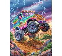 Camión monstruo arcoíris en un resplandor mágico Rompecabezas 500 Piezas Cartón Para Adultos Y Adolescentes Sueño Mágico de Ciencia Ficción Hobby Colección Toda La Familia Decoración Única Hogar Calid