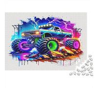 Camión Monstruo Colorido Puzzle de 1000 Piezas Papel Puzzle para Adultos Escena de Carrera Relámpago Puzzle para Toda la Familia Decoración Regalo 38x26cm/1000pcs