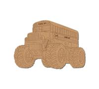 Camión monstruo de autobús escolar con forma marcada 1 de madera contrachapada italiana popular, 30,5 cm, 1