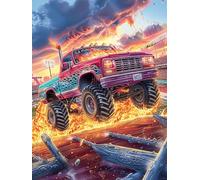 Camión Monstruo en un cañón mágico Rompecabezas 300 Piezas Cartón Resistente para Toda La Familia Vida Silvestre y Mascotas Actividades Grupales Relajación Concentración Regalo Aniversario 300 PCS